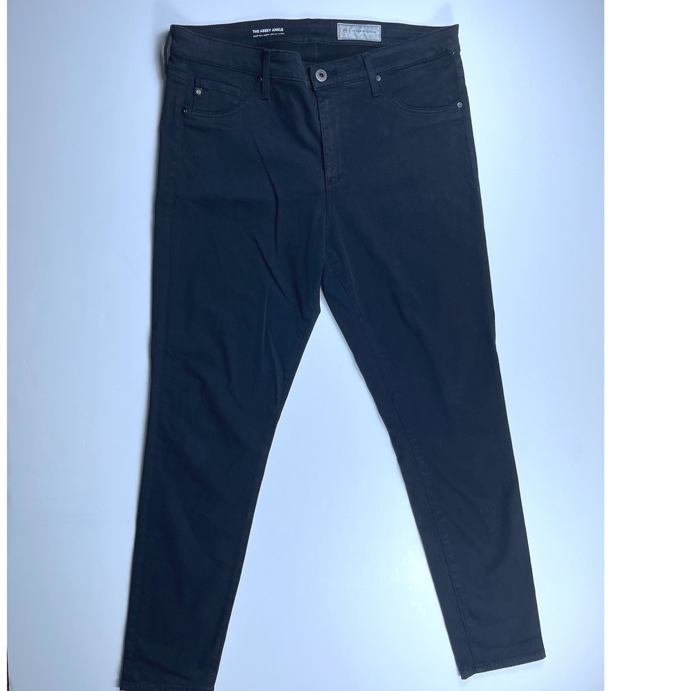 AG Adriano Goldschmied Anthropologie Abbey Ankle Mid-Rise Skinny Jeans Black 32R
